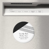 Schwarz-weißer geometrischer Streifen Speichern de Magnet (In Situ (Geschirrspüler))