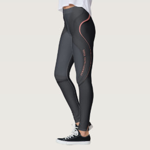 Schwarz-weißer geometrischer Text Leggings