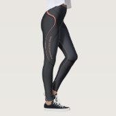Schwarz-weißer geometrischer Text Leggings (Rechts)