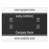 Schwarz-weißer Geschäftstext Ihr Logo hier Vorlage Tischdecke (Vorderseite (Horizontal))