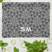 Schwarz-weißer Geschirrtuch (Gefaltet)