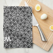 Schwarz-weißer Geschirrtuch (Viertel Falte)