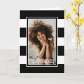 Schwarz-weißer gestreift jeden Geburtstag Karte (Gelbe Blume)