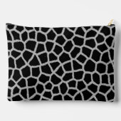 Schwarz-weißer Giraffen-Druck-Monogramm Zubehörtasche (Rückseite)