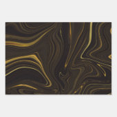 Schwarz-weißer Glitzer aus Goldmarmor Geschenkpapier Set (Vorderseite)