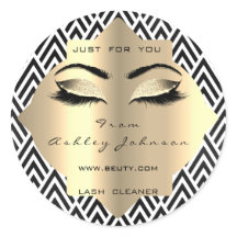 Schwarz-weißer Glitzer Champaigne Gold Lash Cleane