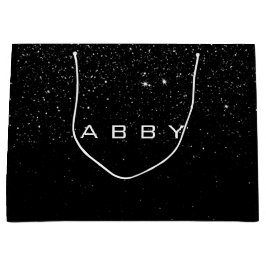Schwarz-weißer Glitzer Gefallen Geschenk Abby Spar Große Geschenktüte