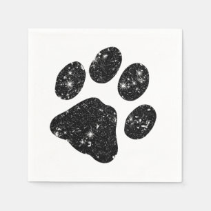 Schwarz-weißer Glitzer-Paste Serviette
