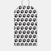 Schwarz-weißer Glitzer Paw Print Geschenkanhänger (Rückseite)