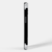 Schwarz-weißer Glitzer Silver Monogram Case-Mate iPhone Hülle (Rückseite / Rechts)