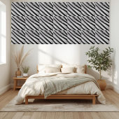 Schwarz-weißer Glitzer Streifen Keramik Tile Fliese