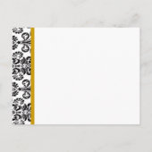 Schwarz-weißer Gold Damask Rett Datum Postkarte (Rückseite)