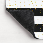 Schwarz-weißer GoldImitat-Glitter stripes Mousepad (Ecke)
