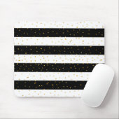Schwarz-weißer GoldImitat-Glitter stripes Mousepad (Mit Mouse)
