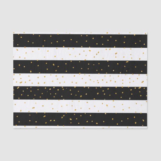 Schwarz-weißer GoldImitat-Glitter stripes Seidenpapier (Vorderseite)