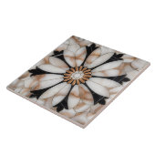 Schwarz-weißer Goldmarmor Daisy Blume Mosaik Style Fliese (Seite)