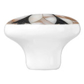 Schwarz-weißer Goldmarmor Daisy Blume Mosaik Style Keramikknauf (Seitenansicht)