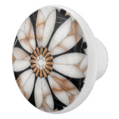 Schwarz-weißer Goldmarmor Daisy Blume Mosaik Style Keramikknauf (Rechts)