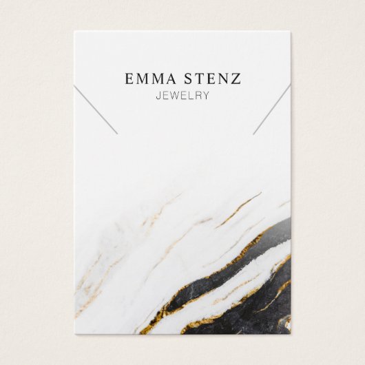 Schwarz-weißer Goldmarmor ・ Nekklace Pendant Displ (Vorderseite)