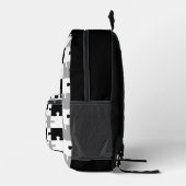 Schwarz-weißer grauer Jigsaw Puzzle Pieces Backpac Bedruckter Rucksack (Rechts)