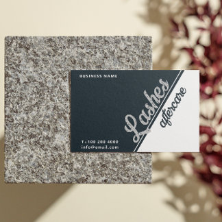 Schwarz-weißer grauer Lash-Client nach Pflege Visitenkarte