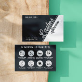 Schwarz-weißer grauer Lash-Client nach Pflege Visitenkarte