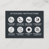 Schwarz-weißer grauer Lash-Client nach Pflege Visitenkarte (Rückseite)