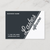 Schwarz-weißer grauer Lash-Client nach Pflege Visitenkarte (Vorderseite)