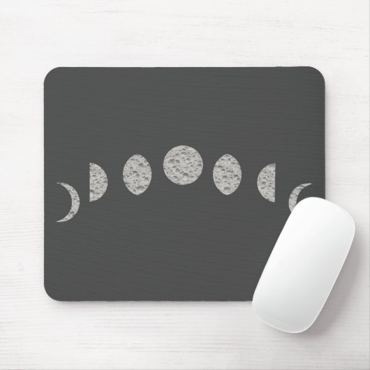 Schwarz-weißer grauer Mond setzt moderne Minimalph Mousepad (Mit Mouse)