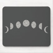 Schwarz-weißer grauer Mond setzt moderne Minimalph Mousepad (Vorne)
