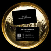 Schwarz-weißer Grauer QR-Code minimalistisch Visitenkarte