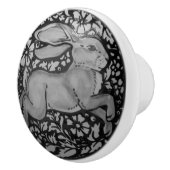 Schwarz-weißer Graukaninchenhalterknopf Keramikknauf (Rechts)