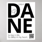 Schwarz-weißer Great Dane Minimal Poster (Vorne)