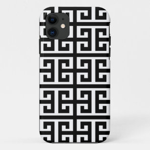 Schwarz-weißer griechischer Schlüssel Case-Mate iPhone Hülle