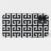Schwarz-weißer griechischer Schlüssel Case-Mate iPhone Hülle (Rückseite (Horizontal))