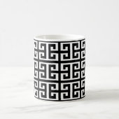 Schwarz-weißer griechischer Schlüssel Kaffeetasse (Mittel)
