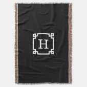 Schwarz-weißer griechischer Schlüssel Nr. 2 Gerahm Decke (Vorderseite Vertikal)