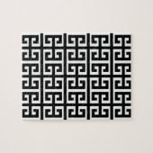 Schwarz-weißer griechischer Schlüssel Puzzle (Horizontal)