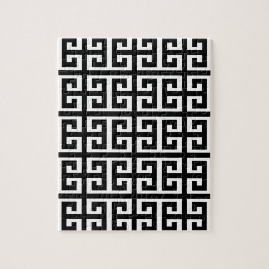 Schwarz-weißer griechischer Schlüssel Puzzle (Vertikal)