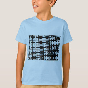Schwarz-weißer griechischer Schlüssel T-Shirt