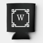 Schwarz-weißer griechischer Schlüsselrahmen #2 Dosenkühler (Vorderseite)