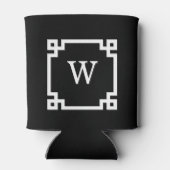 Schwarz-weißer griechischer Schlüsselrahmen #2 Dosenkühler (Rückseite)