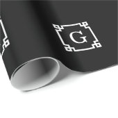 Schwarz-weißer griechischer Schlüsselrahmen #2 Geschenkpapier (Rolleneckpunkt)