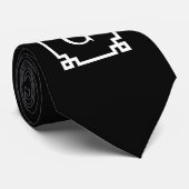 Schwarz-weißer griechischer Schlüsselrahmen #2 Krawatte (Gerollt)