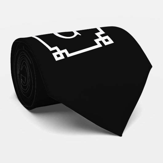 Schwarz-weißer griechischer Schlüsselrahmen #2 Krawatte (Gerollt)
