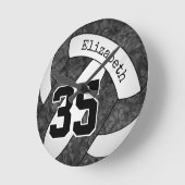 Schwarz-weißer Grillraum Runde Wanduhr (Winkel)