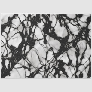 Schwarz-weißer großer Abstrakter Marmor 1g Seidenpapier