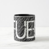 Schwarz-weißer Grunge-Fuel Tasse (Zentrum)