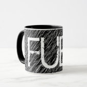 Schwarz-weißer Grunge-Fuel Tasse (Vorderseite Links)