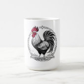 Schwarz-weißer Hahn Kaffeetasse (Mittel)